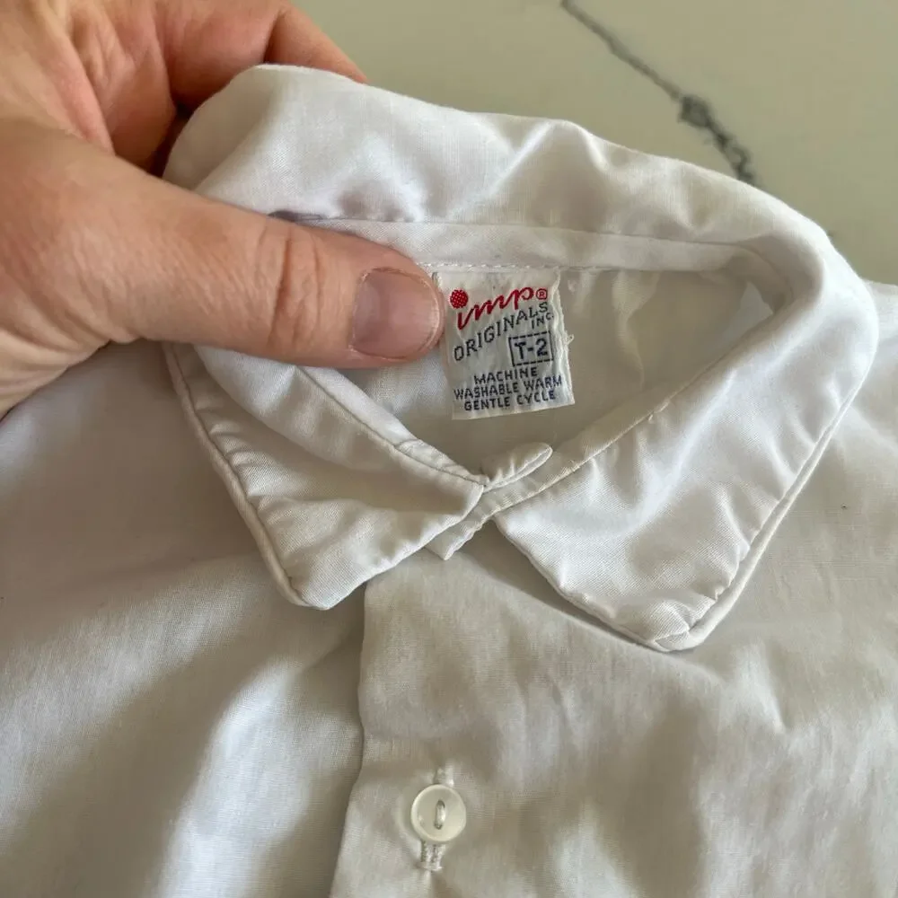 Imp Original Vintage White Short Sleeve Button Down Shirt - Size 2